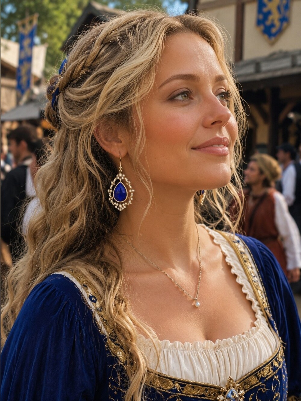 Classic Blue Cat's Eye Teardrop Earrings